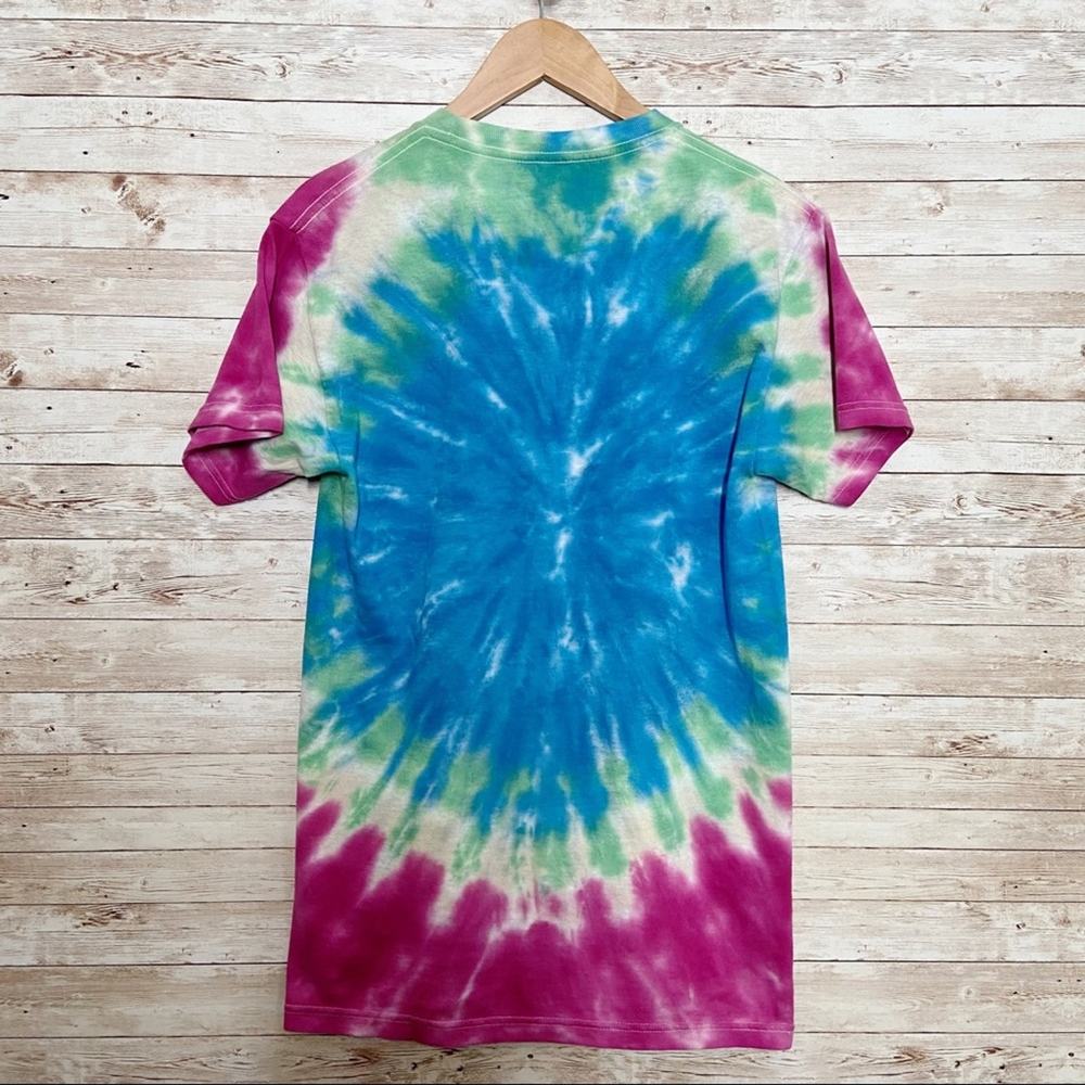 NWOT Jimi Hendrix Tie Dye Graphic Band T-Shirt Blue Pink Boho Festival Size S - Picture 4 of 8